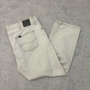Vtg Lee Straight Leg Beige Jeans Pants Men’s Size 42x29 Regular Fit 2008910 YKK